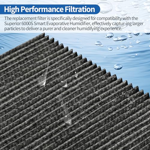 Gazeer 8-Pack Premium LEVOIT Superior 6000S Humidifier Filters + 4 White Sponge Filters (Gray)