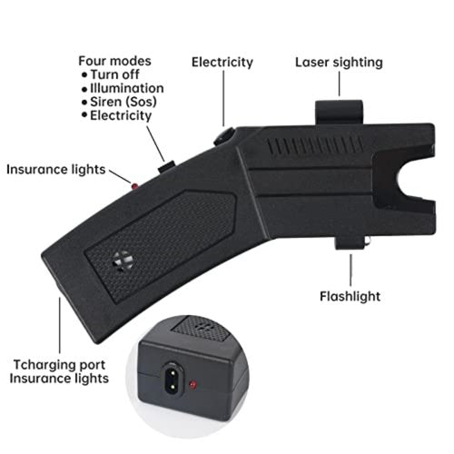 EXOGUN Stun Gun,Flashlight Stun Guns with Safety Disable Pin.Wall Charger Included