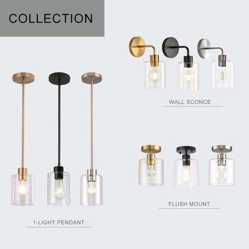 KLSS Black Modern Semi Flush Mount Ceiling Light,Rustic Ceiling Light Fixture for Closet Hallway Entryway,Matte Black Finish (1 Pack)