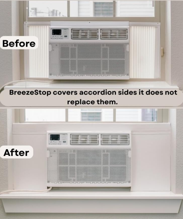 Breeze Stop Insulation Side Panels for Window AC Units, Fits Up to 36" Wide, White