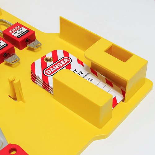 Wisamic Lockout Tagout Station with Cover, Includes 10 Key Different Padlocks, 2 Lockout Hasps, 24 Lockout Tags, 15-1/2 x 22 x 1-3/5 inch