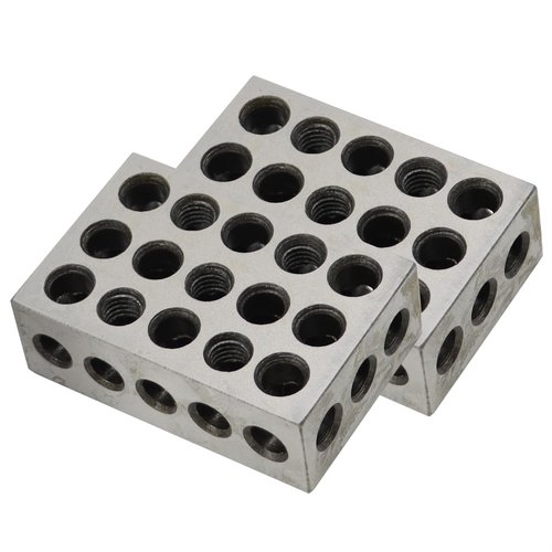 Jecoupoon 123 Blocks Matched Pair 23 Holes .0002 Precision Ground Machinist Set Up Blocks HRC 55-62 (1-2-3" Blocks 0.0001" Set)