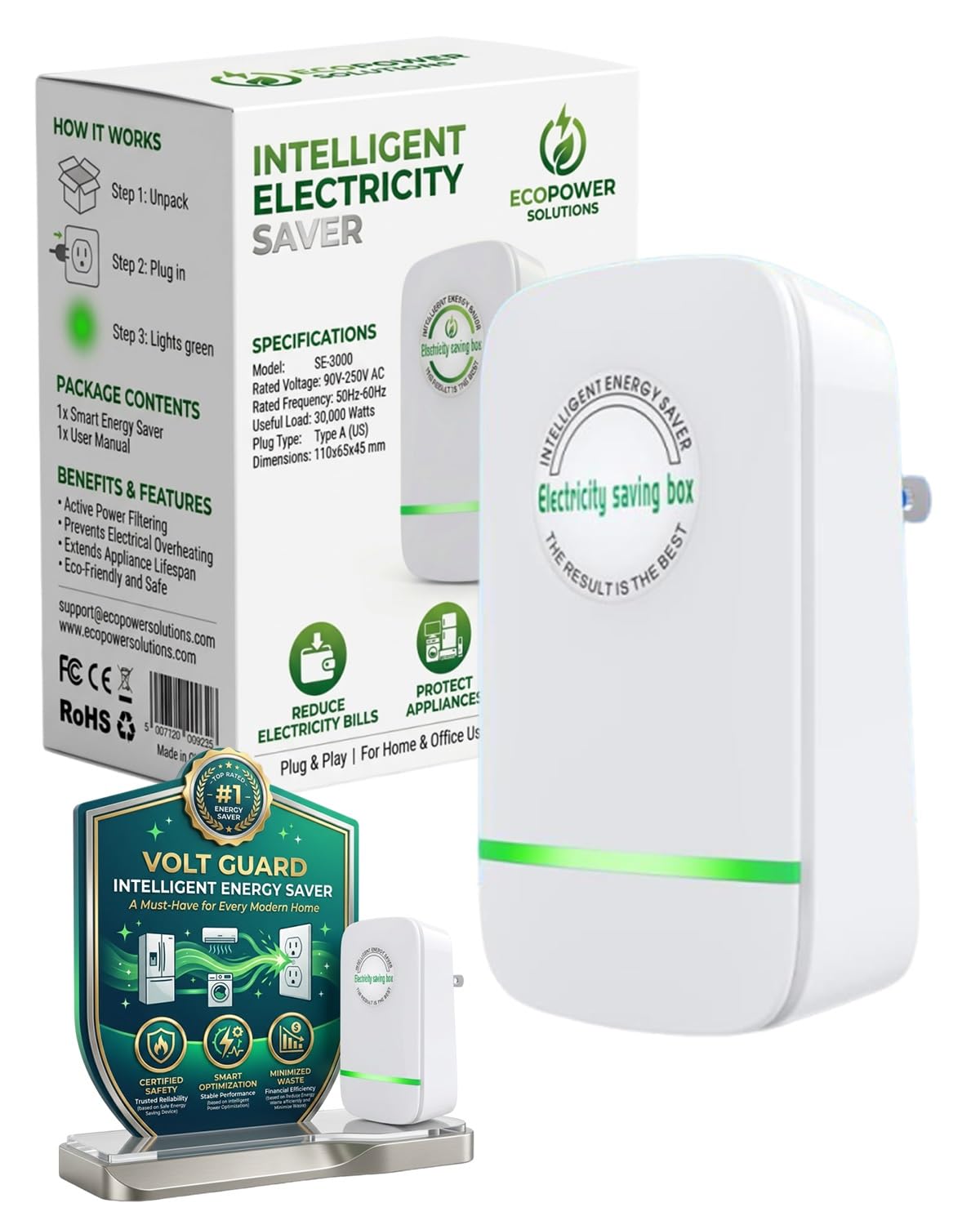 Electricity Saving Box Energy Power Savings Device to Reduce Electric Bill Power Energy Electricity Factor Saver Smart Intelligent Plug in Home Office Surge Protector Strips Voltage Outlet