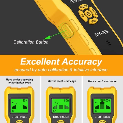 Stud Finder Wall Scanner 5-in-1 - Detector for Wood, Metal, Joists, Pipes (TH910)