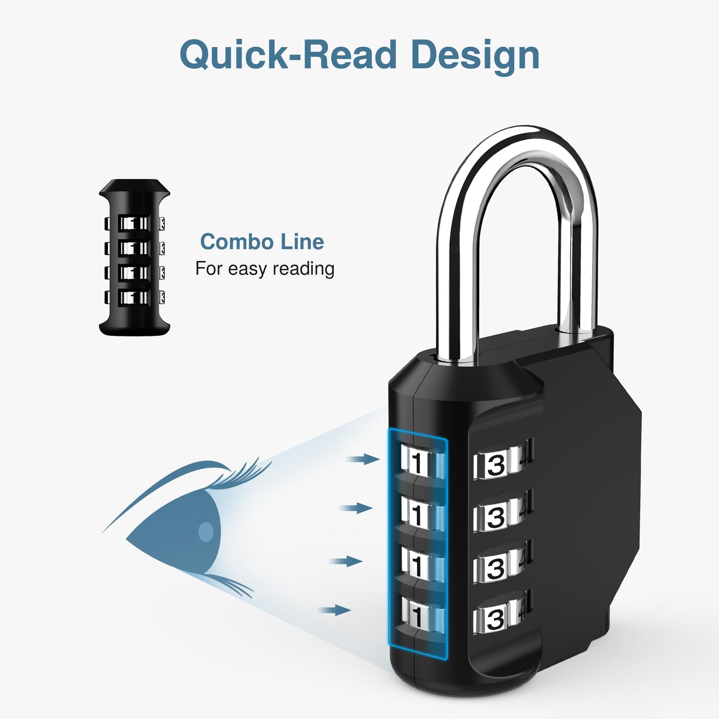 Puroma 3 Pack Combination Lock for Locker 4 Digit Outdoor Waterproof Padlock for School, Gym, Sports, Fence, Toolbox, Gate, Case, Outdoor, Hasp Storage, Cabinets (Black)