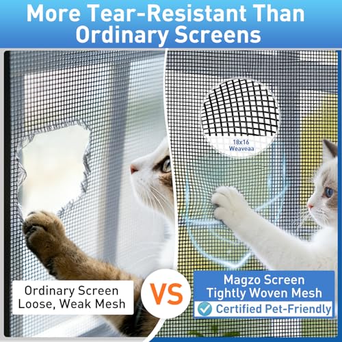MAGZO Heavy-Duty Gray Window Screen Mesh 48 x 99 Inches - UV & Bug Blocker