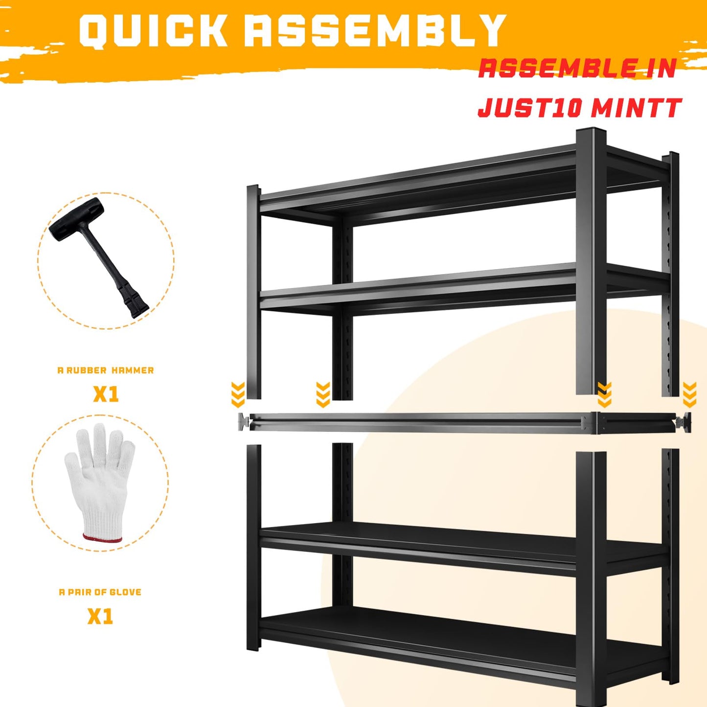 LLIIFFEE Garage Shelving Metal Shelf Heavy Duty Storage Shelves Industrial Shelving 5 Tier Adjustable Shelves Storage Rack Utility Shelves for Garage, Warehouse, Basement (20" D x 46" W x 93" H)