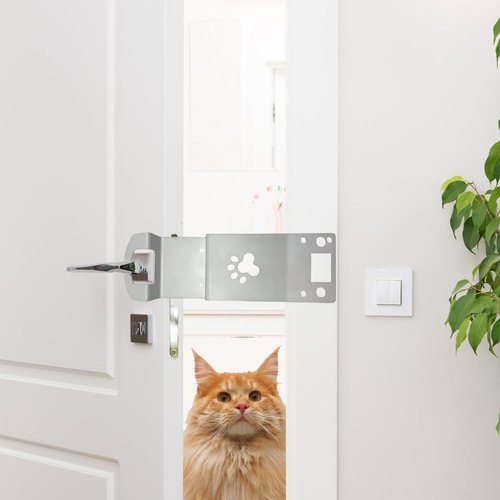 Cat Door Strap and Latch Accessory, Portable, for Keeping Dogs and Kids Out of Rooms Sturdy, Easy to Install Pet Door Holder