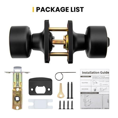 goldenwarm Matte Black Door Knobs Interior, Privacy Door Knob for Bedroom Door Knob, Black Interior Door Knobs Privacy Lock 8 Pack