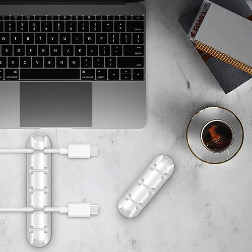 2-Packs Cable Organizer Clips Cord Holder Self Adhesive Cable Management for USB Cable/Power Cord/Wire, Car and Desk, Home and Office Cord Organizer,Nightstand(5, 3 White)