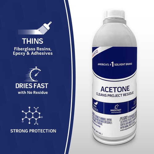 Acetone Pure for Cleaning - Centaurus AZ 100% Pure Acetone – 16Oz - Commercial Acetone - Acetone for Paint Thinning and Degreasing Tools