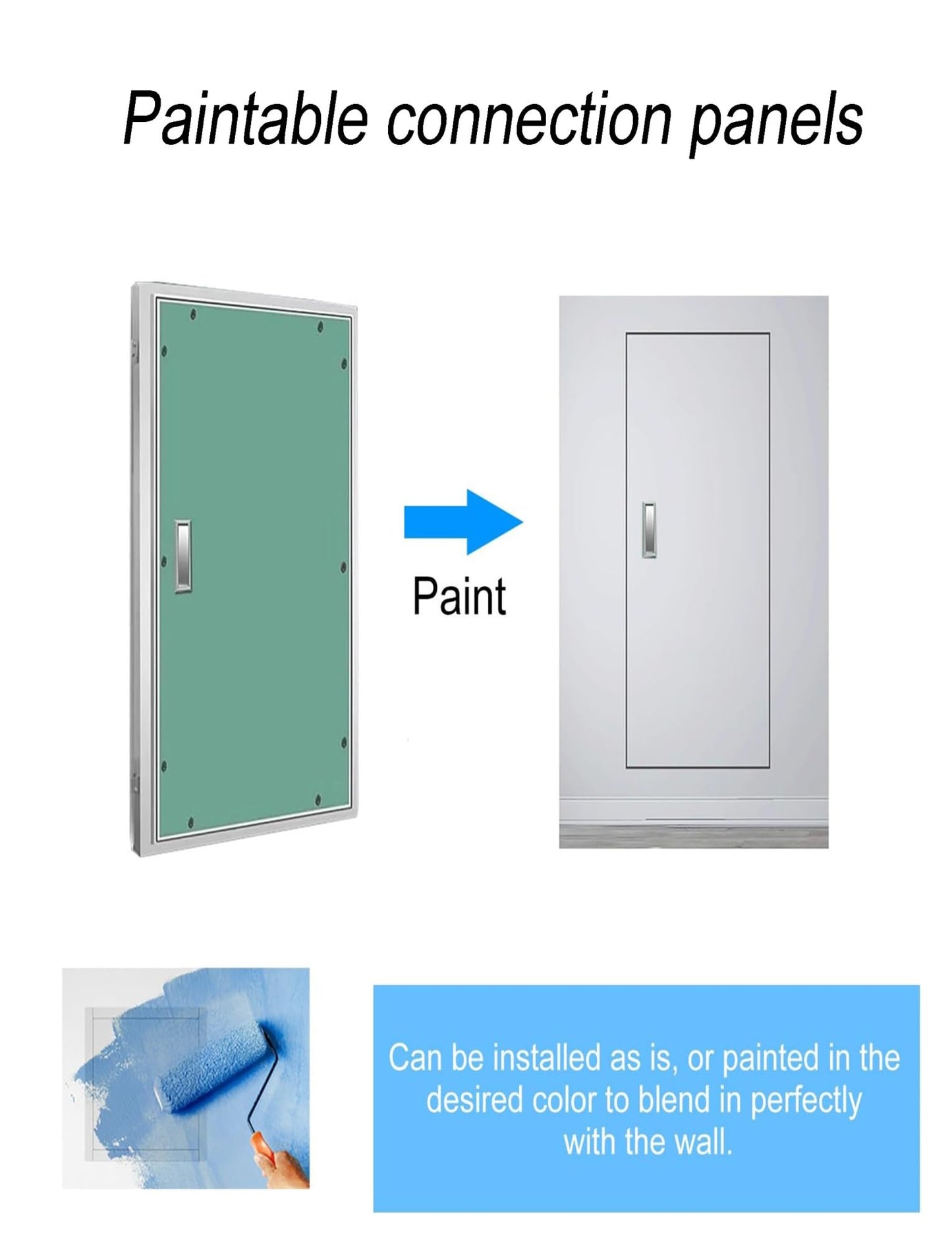 Flush Mount Gypsum Board Plumbing Access Door, Drywall Access Panel, Aluminum Frame Inspection Hatch(Left,40X75CM)