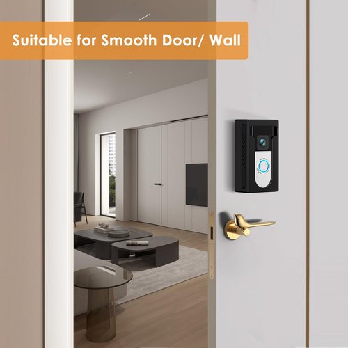 QIBOX No Drill Adhesive Video Doorbell Mount Compatible with Ring/Blink Wireless Video Doorbell, Anti-Theft Camera doorbell Holder Accessories, Not Block Doorbell Motion Sensor & Camera