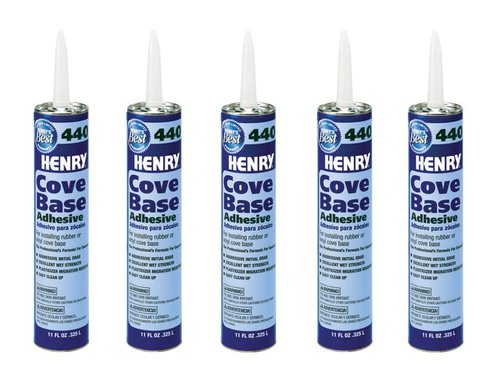Hentry 12105 Cove Base Adhesive, Beige, 11 Oz Cartridge, Pack of 5