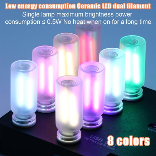 FALVFUN USB LED Car Interior Atmosphere Lamp, 5V Mini Retro Bottle Ambient Touch Control Decoration Night Light, Portable Plug-in Automotive Decoration Night Lamps, Universal Fit (Green)