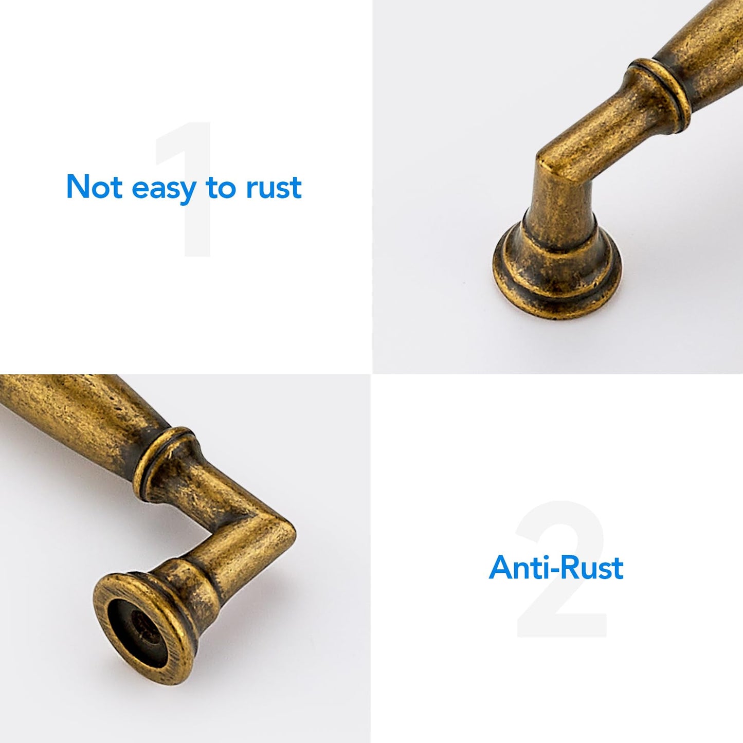 HOME EDIT 10 Pack 7-1/2 Inch Antique Brass Cabinet Handles Solid Zinc Alloy Pulls for Kitchen, Dresser, Closet & Bathroom Cabinets Hardware