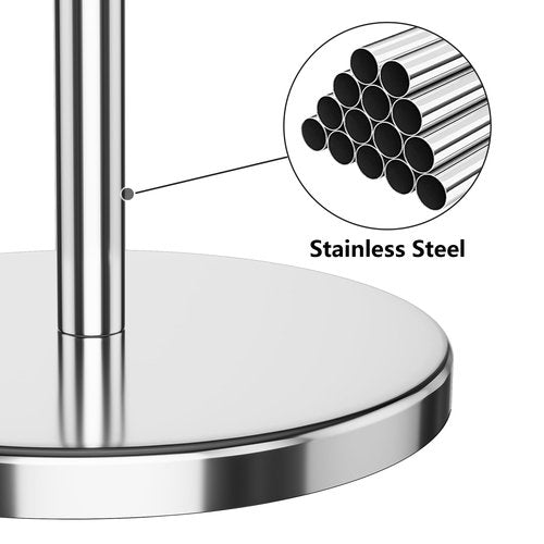 Chinpakden Toilet Paper Holder Stand - Free-Standing Tissue Paper Storage with Reserve Function, Black Toilet Paper Roll Holder for Bathroom, Stainless Steel.