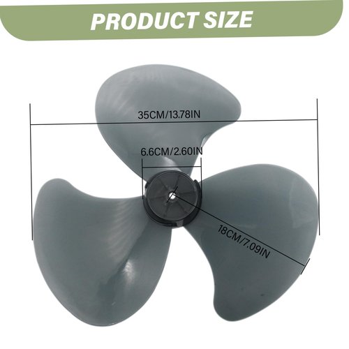 MOUNTTU Fan Blades Replacement, 16 Inch & 3 Leaves Fan Blades with Nut Cover, Plastic for Table Standing Pedestal Type Ceiling Parts Blade