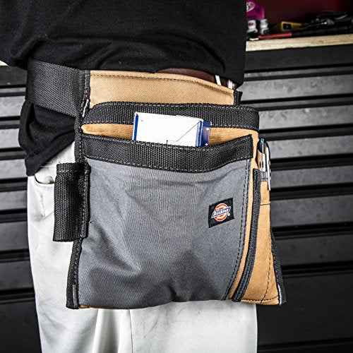 Dickies 5-Pocket Single Side Tool Belt Pouch/Work Apron, Durable Canvas Construction, Adjustable Belt for Custom Fit
