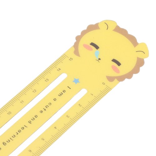 Generic 1Pcs Straight Ruler Drawing Scale Ruler +/-5% Accuracy Lion Design ABS Yellow 4.1x22.5cm