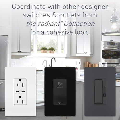 Legrand radiant 885WCC21 15 Amp Decorator Duplex Outlet, Side Wire or Push Wire, White (1 Count)