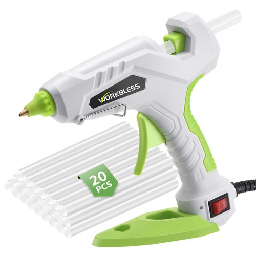 WorkBless WorkBless Hot Glue Gun, Dual Temp Glue Gun 60W/100W, Fast Heating Heavy and Duty Glue Gun with 20PCS Full Size Glue Sticks for Arts, Home Repair, Professional DIY & Industrial Use