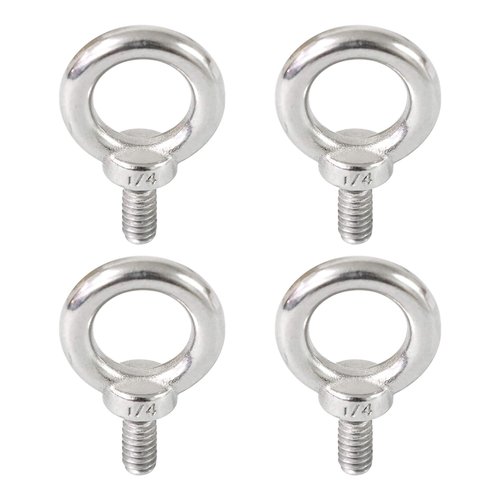 Qlvily 4 Packs 316 Stainless Steel 1/4" UNC Eye Bolt, Machinery Shoulder Eyebolts, Lifting Ring Threaded Eyebolt