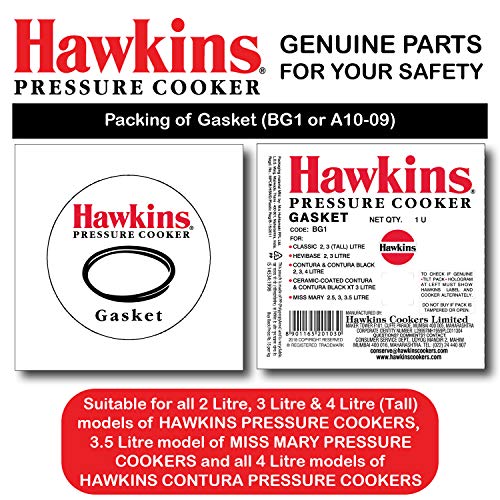 Hawkins 2-4 Liter Gasket Sealing Ring for Pressure Cookers, Black