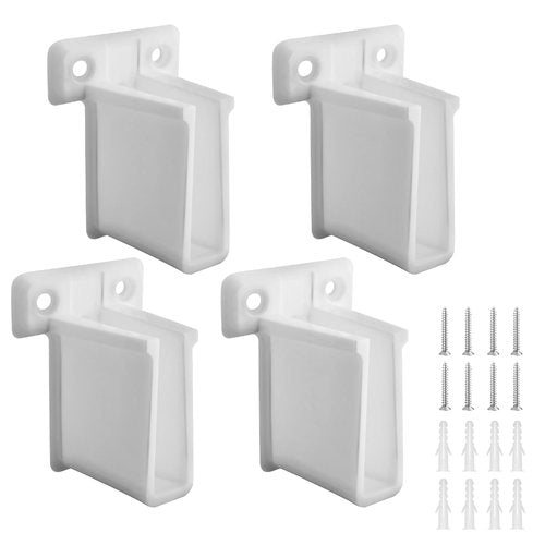 Chaokant 4 Pack Wire Shelf End Bracket - Heavy Duty Closet Shelf Brackets, White Plastic Closet Rod & Wall Shelf Supports with Screws, Suitable for Mesh Shelving