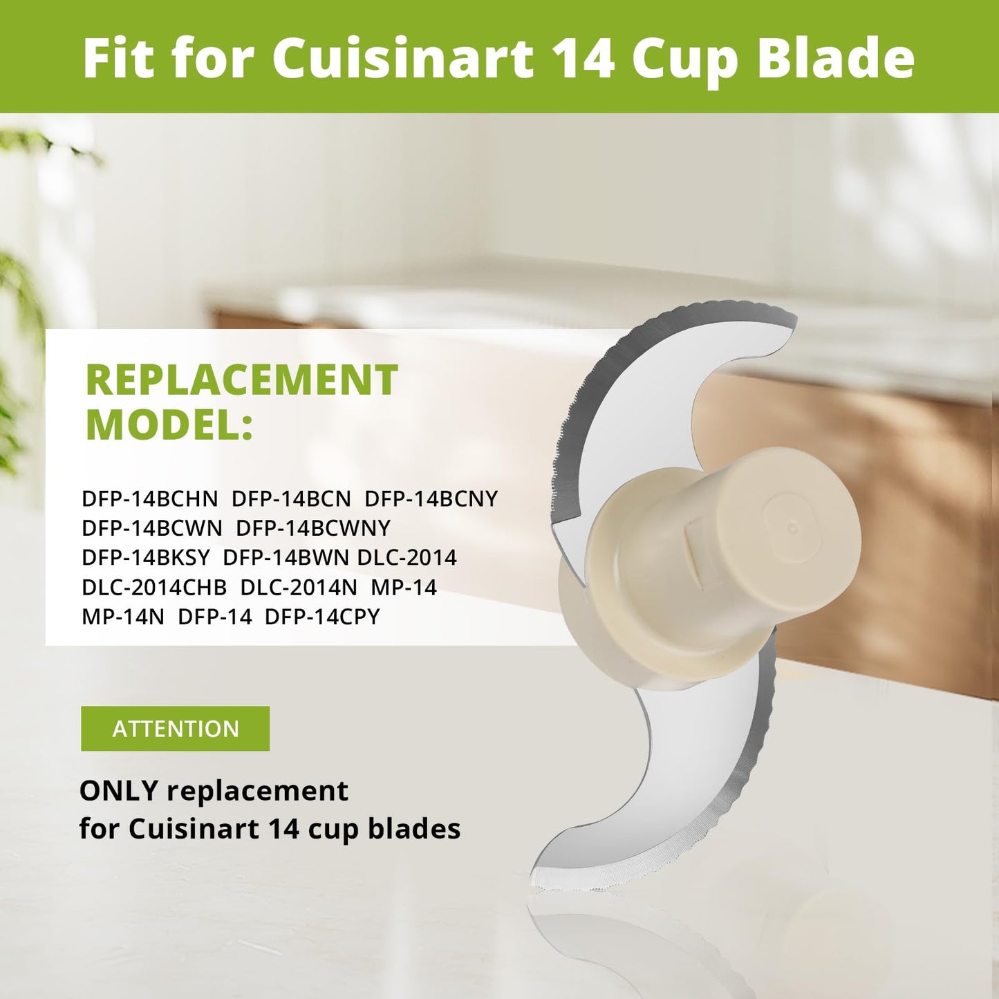 Blade for Cuisinart 14 Cup Food Processor Replacement for Model DLC-2014, DFP-14BCNY, DFP-14BCN, DFP-14BWN - ONLY for Cuisinart Blades 14 Cup - Part# DLC-001TXB-CSR