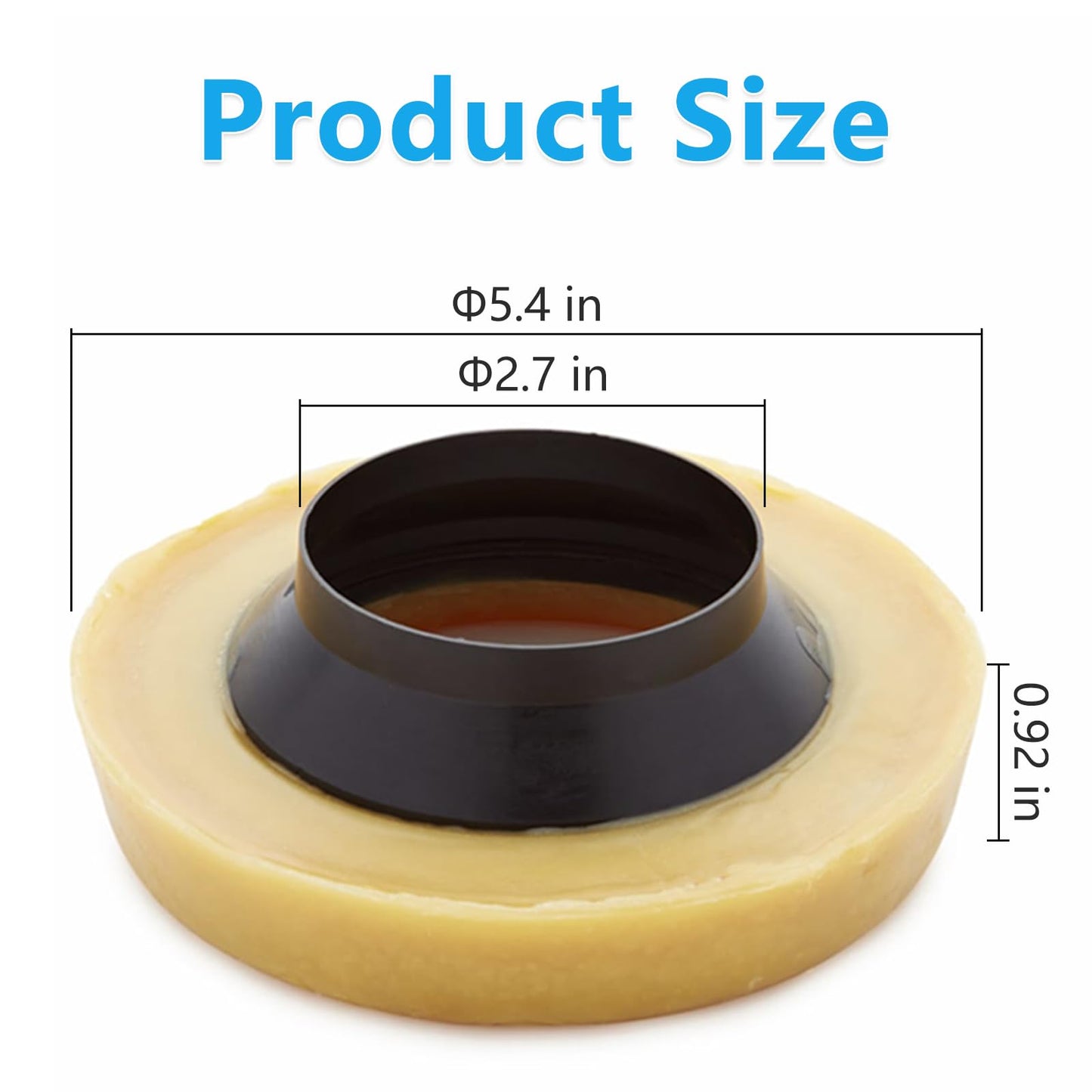 Toilet Wax Ring Replacement Kit, Wax Ring for Toilet Base with Brass Bolt for 3-Inch or 4-Inch Floor-Mounted Toilet Drain Pipe