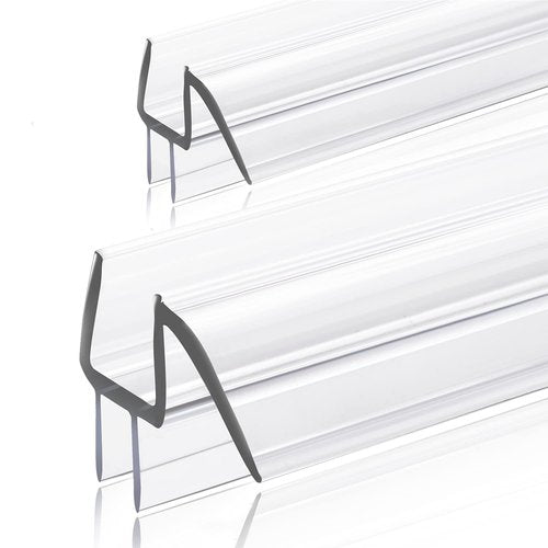 GEZMR 2-Pack Ultra Clear Shower Door Bottom Seal (3/8'' X 39'', Polycarbonate) Frameless Glass Shower Door Seal Strip Shower Door Sweep - Stop Shower Leaks and Create a Water Barrier