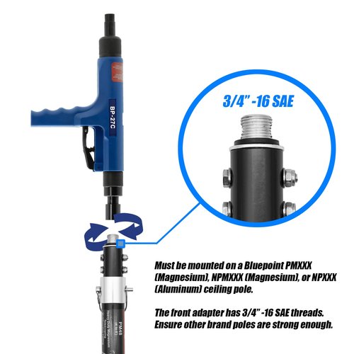 BluePoint Fasteners .27 Caliber Strip Semi-Automatic Feeding Low-Velocity Powder Actuated Ceiling Tool – Model BP-27C. Efficient and precise fastening for overhead applications.