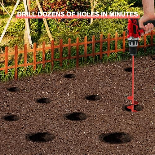 SYITCUN Garden Auger Drill Bit for Planting - 1.6" X 16.5" Heavy-Duty Garden Auger - Bulb Planter Tool & Auger Post Hole Digger - 3/8" Hex Drive Drill