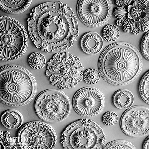 Ekena Millwork CM13BR2 13"OD x 7 1/2"ID x 3/4"P Bradford Classic Ceiling Medallion, Fits Canopies up to 8-5/8", 2 Piece