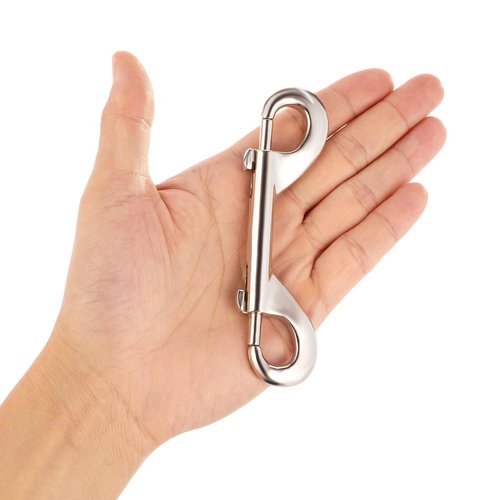 Double Ended Bolt Snaps Hook Heavy Duty Trigger Clips Chain Metal Clips Sliver 4.7 Inch 2pcs