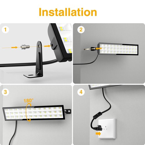 Onforu LED Shop Lights,90W 10000lm Ultra Bright LED Work Lights with Plug,6500K Daylight White Garage Light,IP66 Waterproof Lighting for Garage Warehouses Workshop(2 Pack)