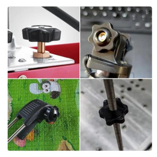 Meuey Lyot T Track Knobs Six-Star Thru Knobs 1/4”-20 Hole Knobs for Sawing Machine Drilling Machine Lathe Fixed Length Fixture -6PCS