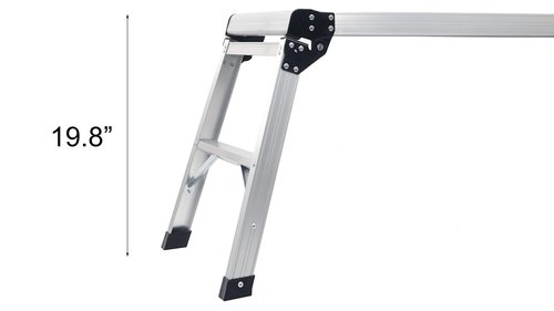 LEADALLWAY Work Platform Aluminum 30"x12"x20" Step Ladder Heavy Duty Foldable Aluminum Platform 330 Lbs Capacity