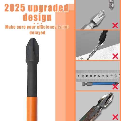Strong Magnetic Durability Screwdriver Drill Bit Set, 2025 Anti-Slip Anti-Shock Screwdriver Sets for Home DIY & professionals, Electric Precision Screwdriver Set (Orange, Magnetic Red Coil, 6)