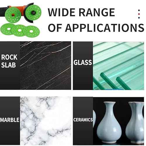 Rock Slab Cutting Disc, Glass Cutting Disc, 4 Inch Rock Slab Flat Grinding Cutting Piece, Diamond Chamfered Saw Blades for Cutting and Grinding Tile and Marble (3)