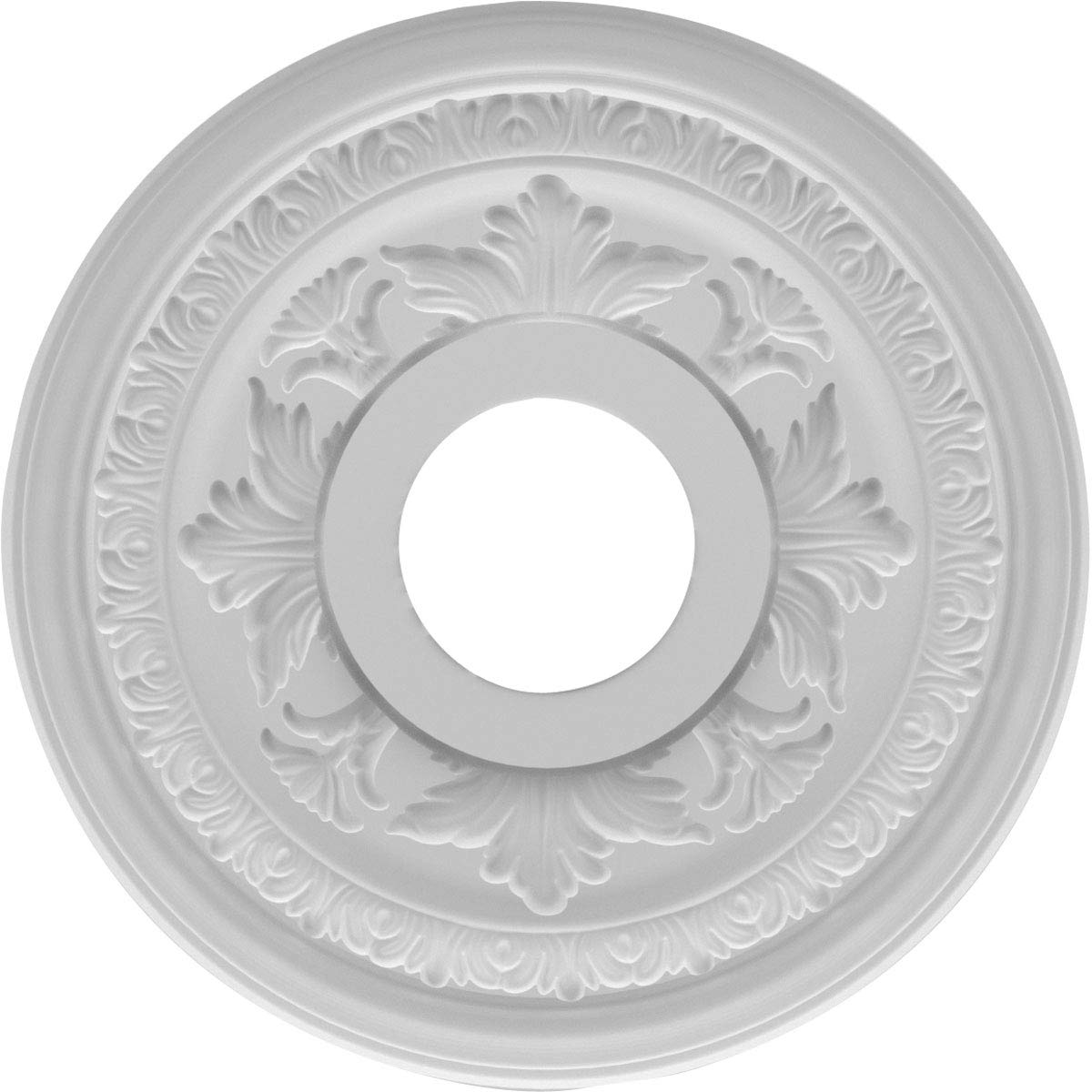 Ekena Millwork CMP13BA Baltimore Thermoformed PVC Ceiling Medallion (Fits Canopies up to 5 1/4"), 13"OD x 3 1/2"ID x 3/4"P