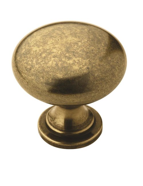 Amerock | Cabinet Knob | Burnished Brass | 1-1/4 inch (32 mm) Diameter | Edona | Drawer Knob | Cabinet Hardware (Pack of 1)