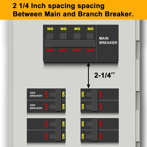 Generator Interlock Kit Compatible with GE General Electeric Vertical Main 150 and 200 Amp Panels,for Siemens 200 Amp Panel Interlock Kit,2 1/4 Inch Spacing spacing Between Main and Branch Breake