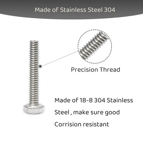 LUPANTER 180 pcs SAE Stainless Steel Nuts and Bolts Assortment Kit, Including 6 Sizes 1/4-20 Hex Bolts,Flat Washers, Lock Washers. Packaged by Plastic Box, Made by 304 Stainless Steel
