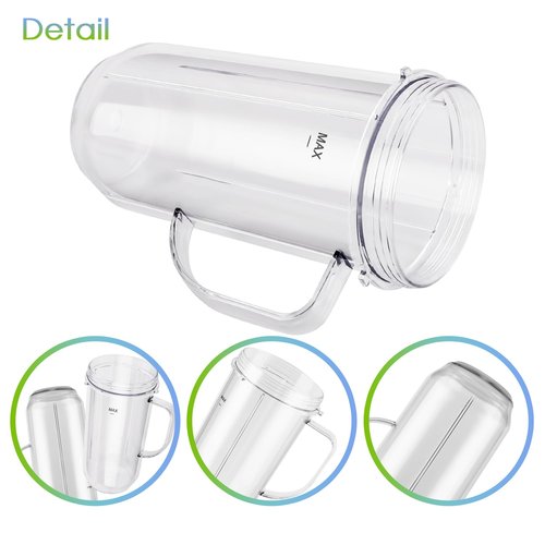 5-piece Magic Bullet Blender Cups, Tall 22oz Cup with Flip-Top To-Go Lid, Cross Blade, Blender Replacement Parts, Mug with Handle Compatible with Magic Bullet 250w MB1001