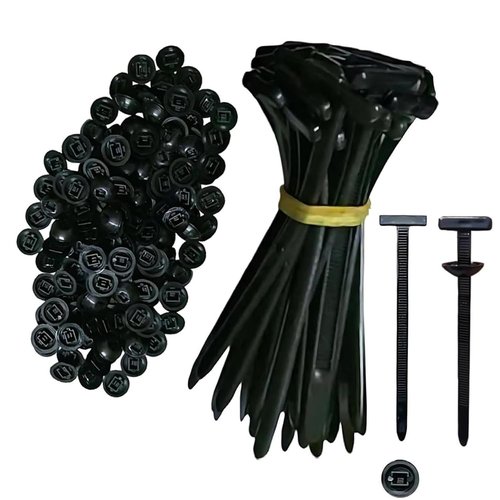 50PCS Nylon Universal Cable Tie Buckle, Heavy Duty Self-Locking Nylon Zip Ties Holder, UV-Resistant Fasteners for Car Fender Trunk Repair, Wire Bundling, Home & Garage Use