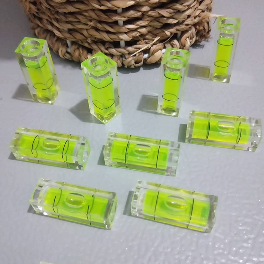 SIZIKJXGHWYI 6Pcs Small Bubble Level 10x10x29mm Mini Square Spirit Level Picture Hanging Levels Mark Measuring Instruments Layout Tools