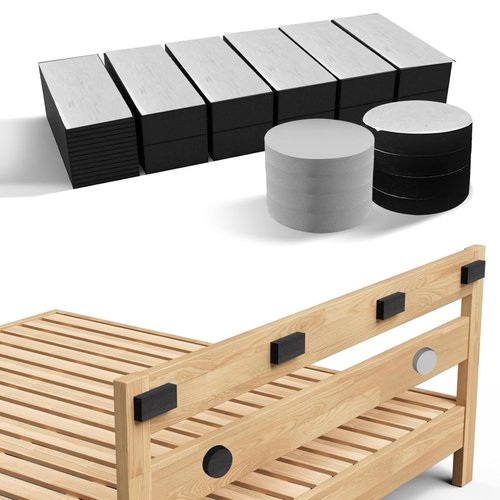 Furniture Wall Protectors,30Pcs EVA Foam Headboard Stoppers for Wall,Bed Stoppers for Headboard,Door Stop Wall Protector,Rectangular 10Pcs (20mm Thick)+12Pcs (3mm Thick) Rounded 8Pcs（10mm Thick）