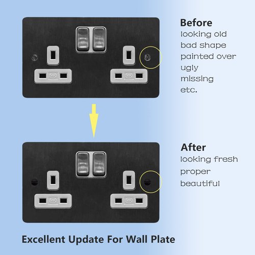 Taezn Black Wall Plate Screws, 100 Pieces Outlet Screws 4 Length Sizes 6-32 Thread Switch Plate Screws Perfect Replacement with Outlet Cover and Light Plate